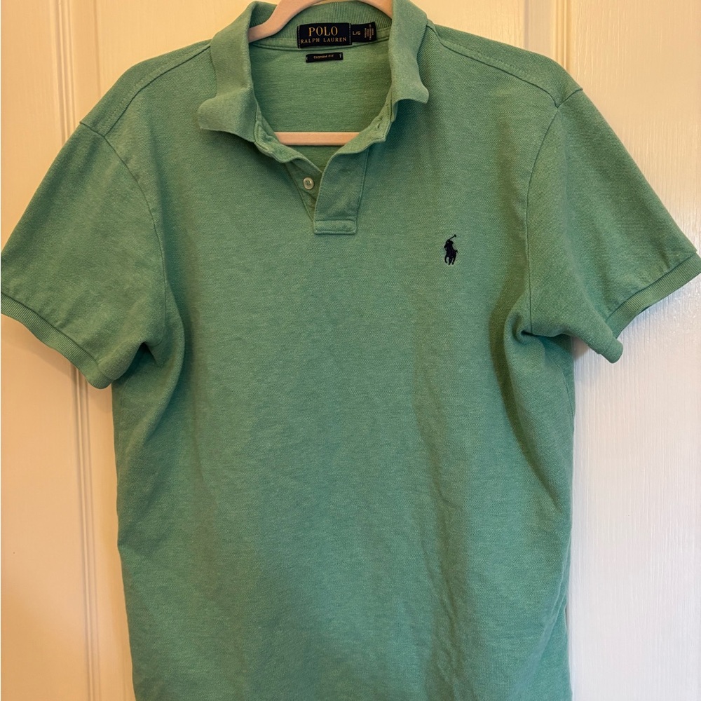 Ralph Lauren Green Polo Shirt Classic Cotton Casual